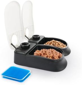 Pawise Automatic Cat & Dog Feeder with Ice Pack, 2-Meal Pet Wet & Dry Food Dispenser with 48-Hour Timer