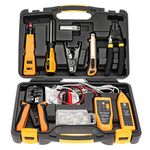 InstallerParts 15 Piece Network Installation Tool Kit ââ‚¬â€œ Includes LAN Data Tester RJ11/45 Crimper 66 110 Punch Down 20-30 Gauge Wire Stripper Utility Knife 2 in 1 Screwdriver and Hard Case