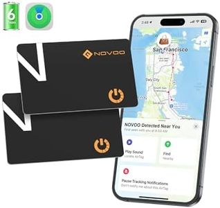 NOVOO Thinnest SmartCard Wallet Tracker 1.6mm, 6-Year Battery Life,Works with Apple Find My(iOS Only),Smart Bluetooth Tracker Thin GPS Item Finder for Purse,Luggage Tag,Passport,IP68 Waterproof 2 Pack