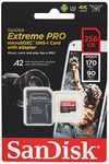 SanDisk micro sdxc Extreme Pro SDXC UHS-I U3 A2 V30 256GB + Adapter Compatible with Smartphone