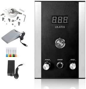 Lakimi Air-Free Pneumatic Engraving Machine - Pneumatic Impact Engraver for Jewelry with Built-in Air Compressor AT01 (Black)