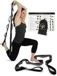 Gradient Fitness Stretching Strap for Physical Therapy, 12 Multi-Loop Stretch Strap 1.5" W x 8' L, Neoprene Handles, Physical Therapy Equipment, Yoga Straps for Stretching, Leg Stretcher (Black/Grey)