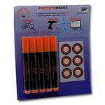 Minder Property Marking Pens - Including 5 x Thick 4mm Invisible UV Ink Covert Marker Pens and Warning Stickers