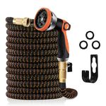 Expandable Garden Hose 100ft - Flexible Retractable Water Hose with10 Function Spray Gun