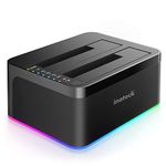 Inateck RGB Hard Drive Docking Station, SATA to USB 3.0 Dock with Offline Clone, for 2.5 and 3.5 Inch HDDs and SSDs, UASP Supported, Black, SA02003