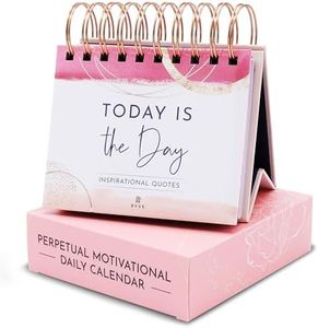 Pink Motivational Desk Flip Calendar with 366 Daily Affirmations for Women