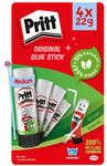 Pritt Glue Stick, (Pack of 4 x 22g) Safe & Child-Friendly Craft Glue for Arts & Crafts Activities, Strong-Hold adhesive for School & Office Supplies, Pritt Stick