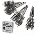 Vouyar 6pcs Copper Tube Pipe Cleaner for Fittings, 1/2” 3/4” 1” Pipe Cleaning Brush Set, Stainless Steel Wire Bore Brushes for Power Drill, 1/4 Inch Hex Shank