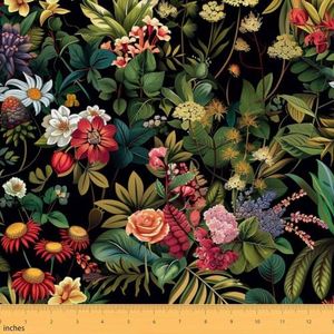 Erosebridal Floral Fabric by The Yard Summer Nature Upholstery Leaves