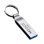 MOOCO 32GB Metal Keyring USB 3.0 Flash Drive Bulk Waterproof Thumb Drive Jump Drive Pen Drive Memory Stick Keyring,Silvery