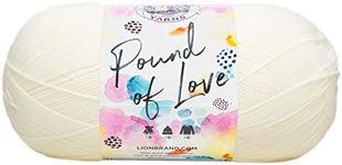 Lion Brand Acrylic Pound of Love Baby Yarn-Antique White