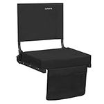 OSPORTIS Stadium Seats for Bleachers with Back Support, Bleacher Seats with Backs and Cushion, Wide Padded Portable Stadium Seats Chairs with Backs and Shoulder Strap, Black, 1 Pack