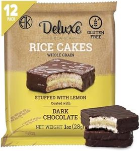 Deluxe & Bla Bla Stuffed Rice Cakes - Whole Grain Chocolate Rice Cake,Gluten Free,Low Calorie,(Alfajor) Kosher Certified - Lemon Filled Rice Cakes coated with Dark Chocolate, 28g Each (12 Pack)
