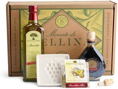 Bellina Gourmet Olive Oil and Balsamic food Gift Set - Premium Bread Dipping Oil, Italian spices & Plate - Authentic Italian Olive Oil Bread Dipping Set, Ideal Couples Gift Basket