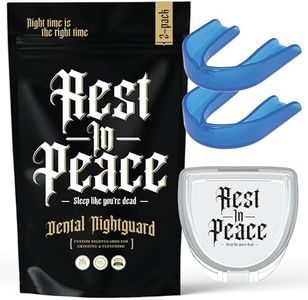 Rest in Peace Night Guard - Pack of Two Moldable Mouth Guard for Teeth Grinding Clenching Bruxism (Blue)