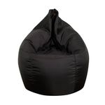 Dojo Teardrop Bean Bag Chair (Filled) - Plush Ultra Soft Giant Bean Bag for Adults, Teens - Double Stitched, Easy to Clean (Oxford Black, Filled Bean Bag)