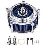 Bravema Air Cleaner Motorcycle Air Filter Intake System Kit Fit for Harley Davidson Touring Models 2008-2016 (Chromed Silver)