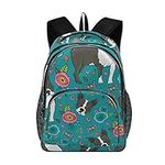 Boston Terrier Dog Large Backpack for Students Unisex Shool Bag College School Bookbag Backpack(1na3c)