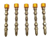 Golden bullet Ph2 screwdriver bit with magnetic ring, Phillips 1/4 inch | set of (5)