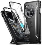 Poetic Revolution Case Compatible with OnePlus 12 5G (2024), Built-in Screen Protector 【Work with Fingerprint ID】, Full Body Rugged Shockproof Protective Cover Case with Kickstand, Black