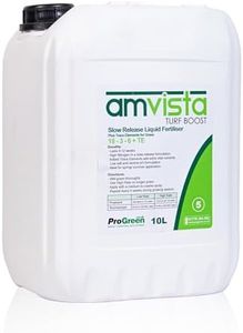 Amvista, Slow Release Liquid Lawn Fertiliser 18-3-6 for Grass, Specialist NPK Lawn Feed with Trace Elements, 10L Covers 4000m2, Balanced Liquid Fertiliser for Spring Summer and All Season Turf Care