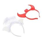 LALAFINA 2pcs Angel Horn Headband Tiara Hair Ribbons Led Accessories Party Accessory Hair Accessories