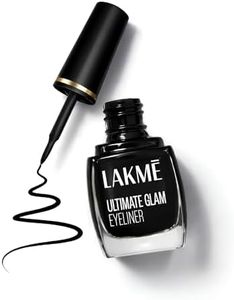Lakme Ultimate Glam Eye Liner, Semi Matte, Quick drying, Water resistant & Smudgeproof Eye Liner, Black, 9ml