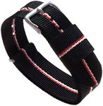 BARTON WATCH BANDS 24mm Black/Cherr