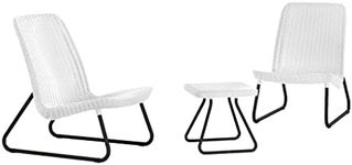 Keter Rio Patio Chair Furniture Set, White