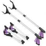 2 Pack-Grabber Reacher Tool for Elderly, 32" Foldable Claw Grabber, Pick Up Stick Grabber, Reacher Grabber Pickup Tool, Trash Picker Upper Grabber, Litter Picker, Garden Nabber, Arm Extension (Purple)