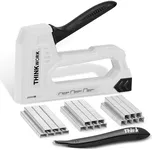 THINKWORK Light Duty Staple Gun - Upholstery Staple Gun for Wood with 1600pcs JT21 Staples 1/4", 5/16", 3/8" and Staple Remover, Fabric Stapler Gun for Crafts, Home Use, Wall, DIY, Lights Decora, Grey