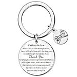 WTOPP Father In Law Keyring Gifts From Daughter In Law Father's Day Birthday Christmas Gifts To Father In Law Father of the Groom Gift from Bride To My Father In Law Wedding Day Gift