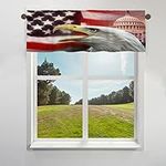 United States America Valance Curtain for Window, America Bald Eagle Short Window Treatment Valance Rod Pocket Curtain for Kitchen Living Room Bedroom 30.4 x 106.6 cm