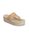 ELLE Women's Stylish Thong Comfartable Sandals for Daily Work Casual Use I EL-AP-Wn-03 Beige 6 Kids UK