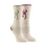 Browning Standard Heavy Weight Buckmark, 2 Pairs Wool Blend Outdoor Boot Socks with Arch Support, Laurel Wreath/Magenta, Large