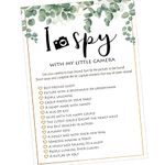 I Spy Camera Selfie Game - 10 Pack - Wedding Cards - Eucalyptus Greenery