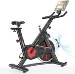 SogesPower Exercise Bike Indoor Cycling Bike Magnetic Resistance Stationary Bike Cycle Bike Fitness Bike Silent Belt Drive for Home Gym Workout with 45LBS flywheel Phone Ipad Mount Comfortable Seat Cushion&LCD Monitor