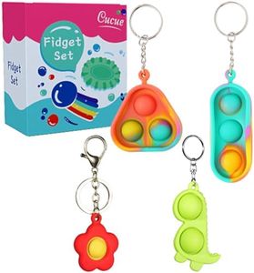 Cucue Simple Fidget Pop Toys - Portable, Calming Sensory Hand Toys for Fun & Stress Relief - Soft & Flexible Silicone Materials Keychain - Durable Poppers for Kids & Adults