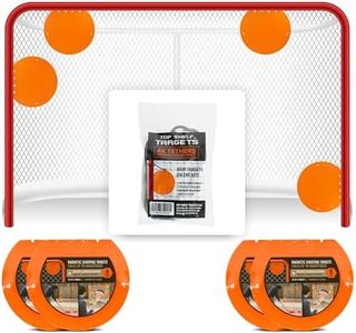 Top Shelf Targets 4 Pack Magnetic Hockey Targets for Shooting - Durable Hockey Net Goalie Targets for Hockey Training - Lacrosse Goal Targets for Accuracy, 8-Inch Size, 4 Tethers, Orange