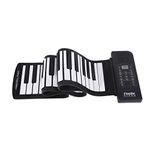 Demeras Portable 61 Keys Roll Up Piano, Electronic Digital Music Keyboard Piano, Roll Up Keyboard Piano Electronic Piano Keyboard Soft Silicone Flexible Electronic Music Keyboard for Piano Beginner