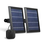 Wasserstein Solar Panel with Internal Battery - Compatible with Blink Outdoor 3/4 (2-Pack, Black) (Camera NOT Included)