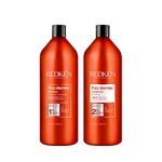 Redken Frizz Dismiss Shampoo and Conditioner Set, Liter Duo for Frizzy Hair, Smooths Hair & Manages Frizz, Sulfate Free