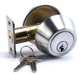 LYNN HARDWARE Heavy Duty Designer Commercial Deadbolt (Single Cylinder Lock, Satin Chrome, 26D) Non-Handed, Grade 2 Industrial - UL 3 Hour Fire Rated & ADA Compliant | Wood or Metal Doors