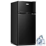 KOTEK Mini Fridge with Freezer, 3.4 Cu.Ft Compact Refrigerator/Freezer Cooler w/ 7 Settings Temperature Adjustable, Removable Shelves & 2 Doors, Mini Fridge for Bedroom/Dorm/Apartment/Office (Black)