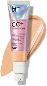 IT Cosmetics CC+ Cream Illumination (Medium) - Radiant Full Coverage Foundation With SPF 50+, Color Corrector & Hydrating Anti-Aging Serum, Hydrolyzed Collagen + Peptides - 1.08 fl oz