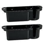 HiUmi 2 Pack Boat Caddy Organizer Marine Cup Holder Universal Fit for Bass Boat Kayak Pontoon Jon Boat Fishing Cabin Storage (2Pack-Black)