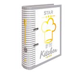 HERMA 19662 Recipe Folder A4 for Writing Yourself Star of The Kitchen, 7 cm Wide, Recipe Book with Index for Filing, Motif Ring Binder with Inner Print for Kitchen and Household for Cooking Recipes
