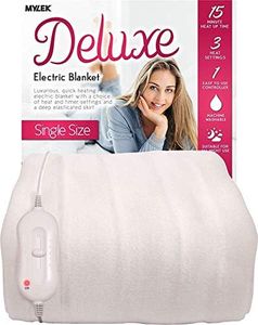 MYLEK Electric Blanket Single Fully Heated Mattress Cover Underblanket with Elasticated Skirt - Size 200 x 107 x 40cm / Overheat Protection System - Fast Heat Up Time - Machine Washable
