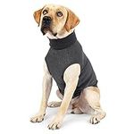 Gigicloud Dog Comfort Clothing Anti-Shock Dog Anxiety Vest Jacket Warp Puppy Calming Coat Anxiety Relief Breathable Soft Vest Wrap Shirt Zipper Magic Buckle Closure for Dogs, Grey XS