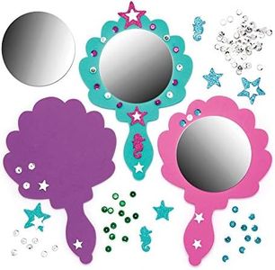 Baker Ross Decora il tuo specchio da principessa in legno (confezione da 4) Kit artigianale specchio per bambini da decorare e personalizzare